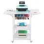 VEVOR Heat Press Table 3Tier Movable Heat Press Stand Foldable with Wheels White