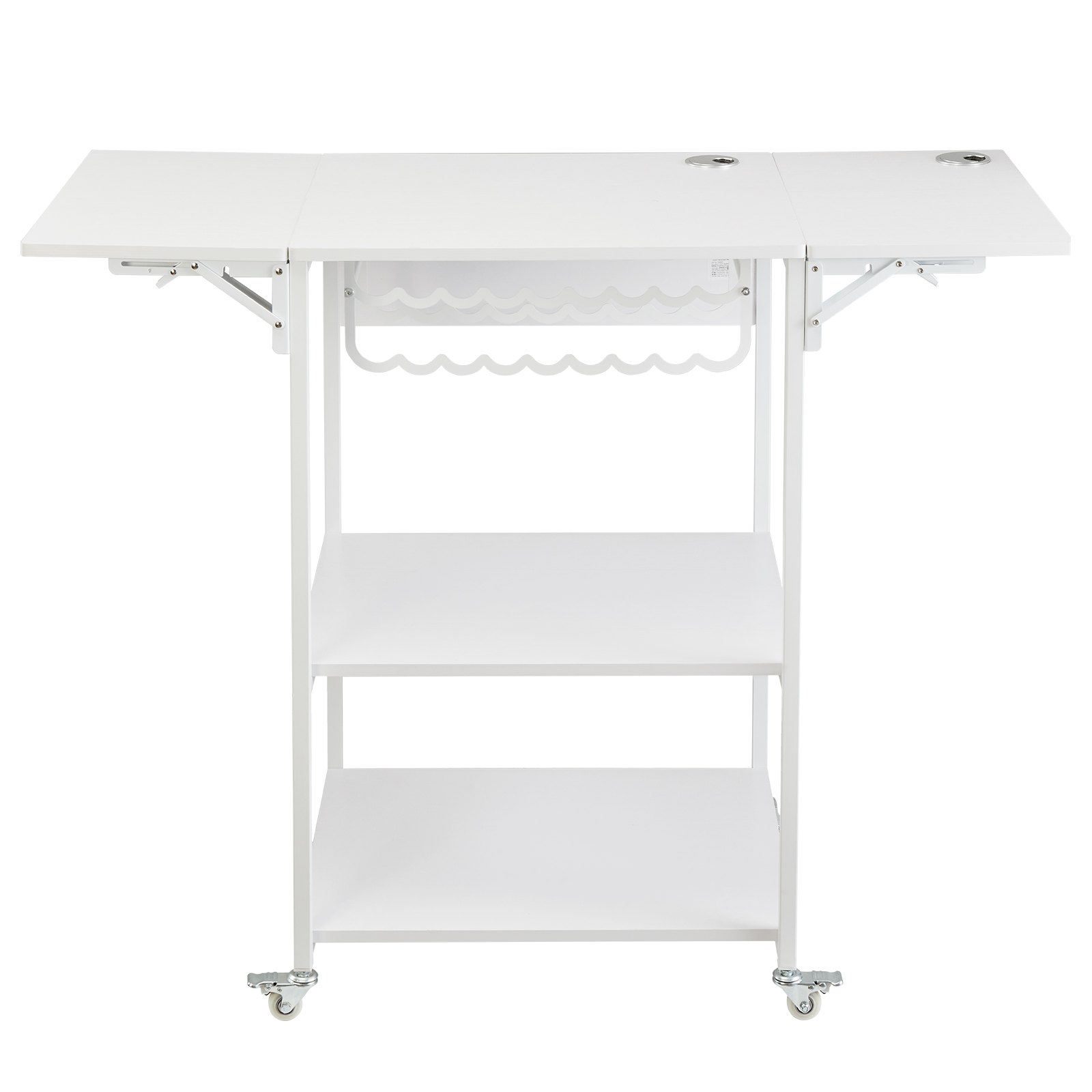 VEVOR Heat Press Table 3Tier Movable Heat Press Stand Foldable with Wheels White