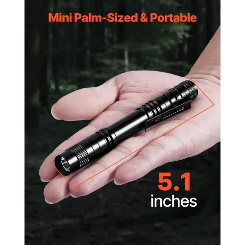 Pen Light Flashlight 5-Pack - Bright LED Mini Flashlights, 3 Modes, Pocket-Size With Clip For Camping, Emergency, Inspection