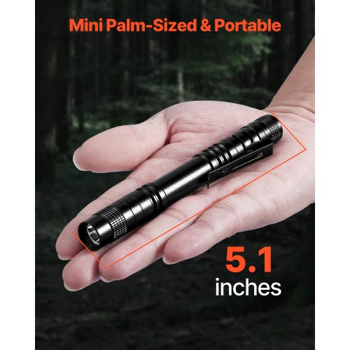 Pen Light Flashlight 5-Pack - Bright LED Mini Flashlights, 3 Modes, Pocket-Size With Clip For Camping, Emergency, Inspection