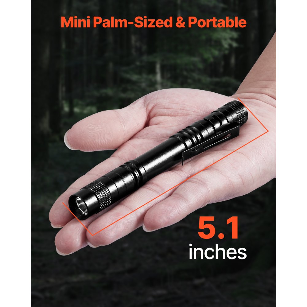 VEVOR Pen Light, 2-Pack 100 Lumens Pocket Flashlight with Clip, IPX4 Waterproof Portable Penlight, Compact and Lightweight for Tight Spaces, Work, Inspection, Emergency, Mechanics, Outdoor Use