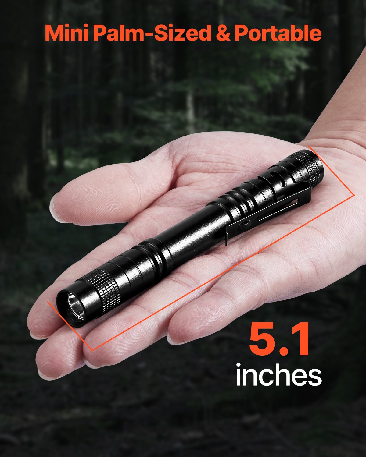 VEVOR Pen Light, 2-Pack 100 Lumens Pocket Flashlight with Clip, IPX4 Waterproof Portable Penlight, Compact and Lightweight for Tight Spaces, Work, Inspection, Emergency, Mechanics, Outdoor Use