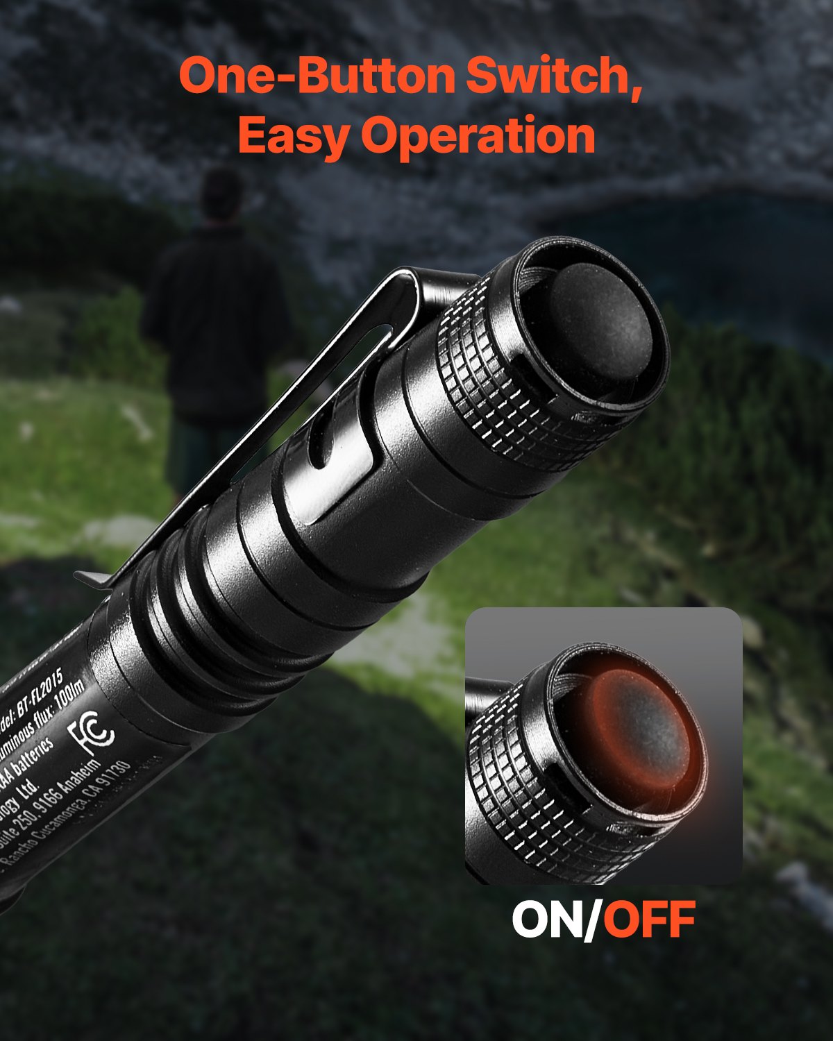 VEVOR Pen Light, 2-Pack 100 Lumens Pocket Flashlight with Clip, IPX4 Waterproof Portable Penlight, Compact and Lightweight for Tight Spaces, Work, Inspection, Emergency, Mechanics, Outdoor Use