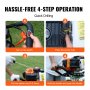 VEVOR Post Hole Digger Gas Powered, 52CC 1450W Earth Auger, Gas Auger with 8” Auger Drill Action Design Bits & 1 Extension Rod, Post Fence Hole Digger for Farmland Garden Plant, Orange+Black