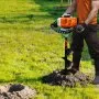 VEVOR Post Hole Digger Gas Powered, 63CC 2400W Earth Auger, Gas Auger with 8” Auger Drill Action Design Bits & 1 Extension Rod, Post Fence Hole Digger for Farmland Garden Plant, Orange+Black