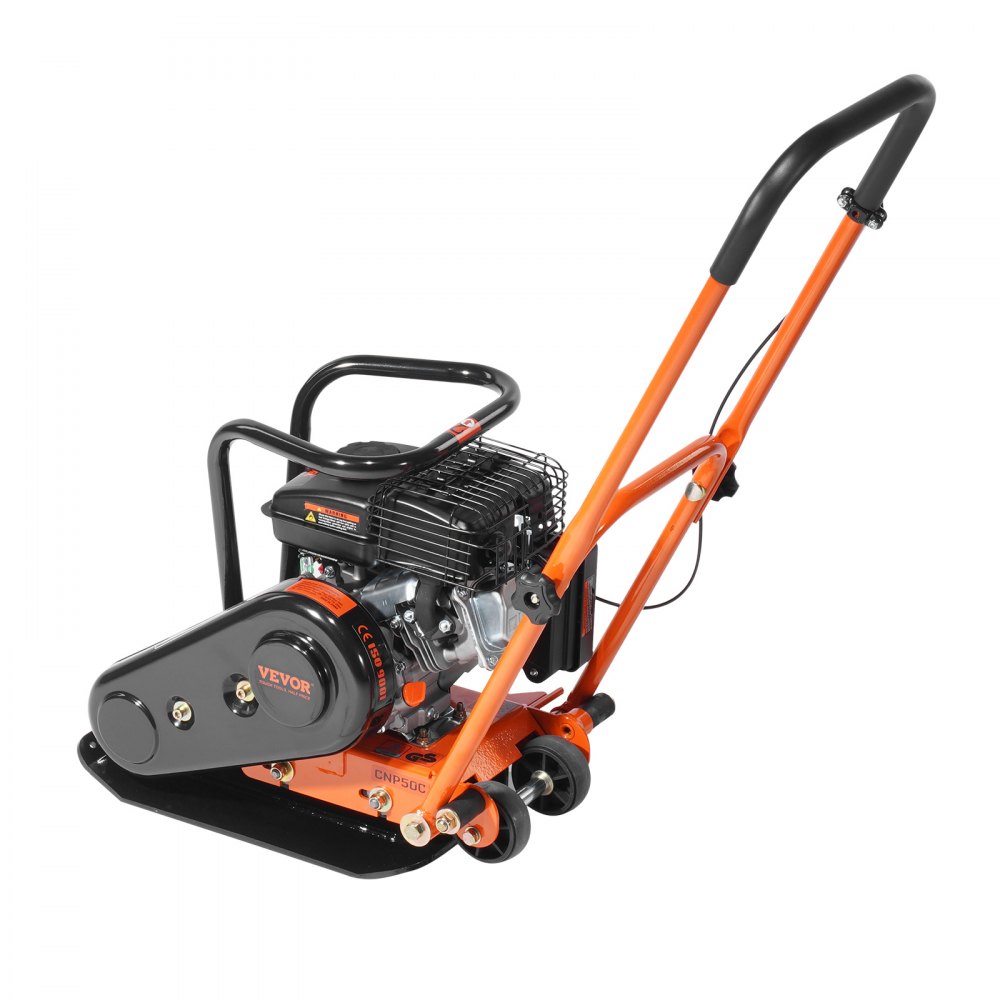 VEVOR Plate Compactor, 2.8 HP 78.5CC Gas Engine 5,250 VPM, 870 kg Force Vibratory Compaction Tamper with 18.7 x 11.8 inch Plate for Walkways, Patios, Asphalts, Paver Landscaping