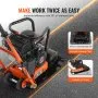 VEVOR Plate Compactor, 2.8 HP 78.5CC Gas Engine 5,250 VPM, 870 kg Force Vibratory Compaction Tamper with 18.7 x 11.8 inch Plate for Walkways, Patios, Asphalts, Paver Landscaping
