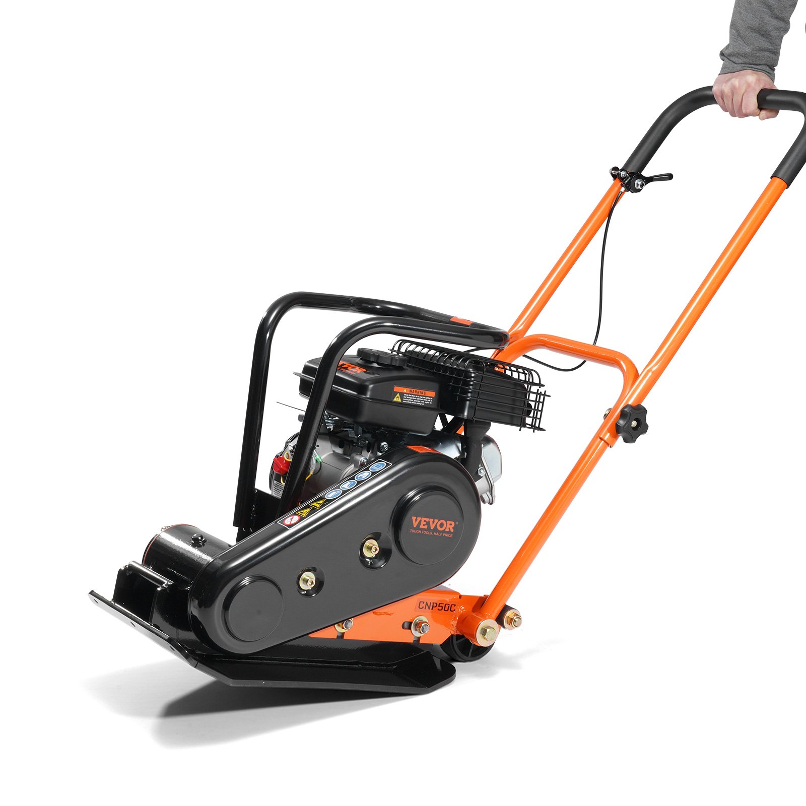 VEVOR Plate Compactor, 2.8 HP 78.5CC Gas Engine 5,250 VPM, 870 kg Force Vibratory Compaction Tamper with 18.7 x 11.8 inch Plate for Walkways, Patios, Asphalts, Paver Landscaping