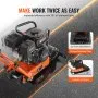 VEVOR Plate Compactor, 6.5 HP 196CC Gas Engine 5,600 RPM, 2360 lbs Force Vibratory Compaction Tamper with 5.6 x 4.1 cm Plate for Walkways, Patios, Asphalts, Paver Landscaping, EPA & CARB Compliant