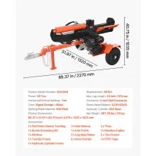 VEVOR Gas Log Splitter 306CC Engine 30 Tons Wood Splitter Vertical & Horizontal