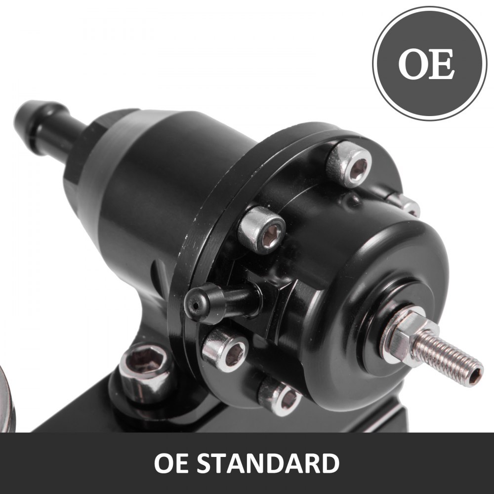 VEVOR 1/2" Fuel Bore Size Fuel Rail Kit 1/8th NPT B-Series Swapped Engines With Fuel Pressure Regulator Gauge 6AN Fitting for Fuel Rail-To-Fuel Line