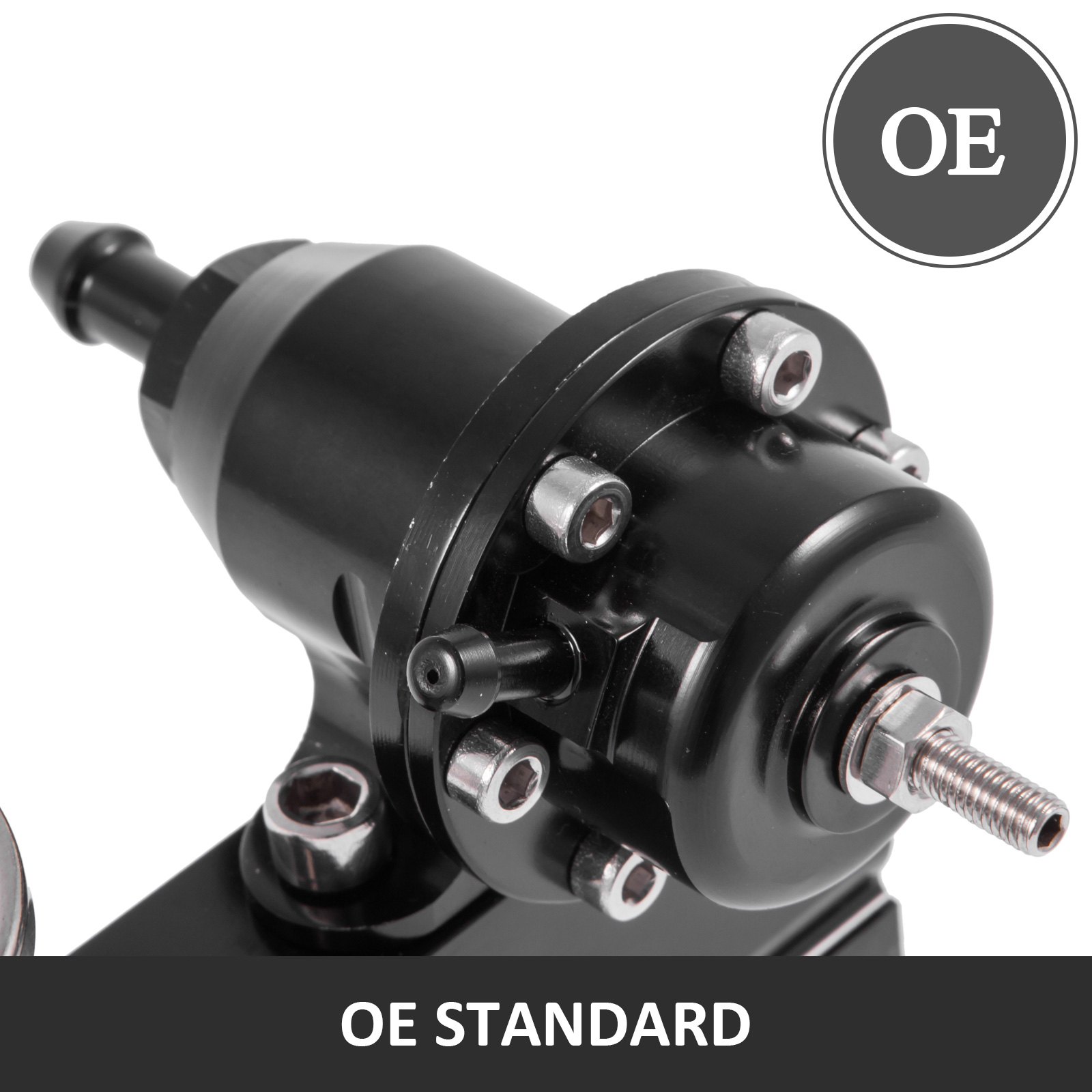 VEVOR 1/2" Fuel Bore Size Fuel Rail Kit 1/8th NPT B-Series Swapped Engines With Fuel Pressure Regulator Gauge 6AN Fitting for Fuel Rail-To-Fuel Line