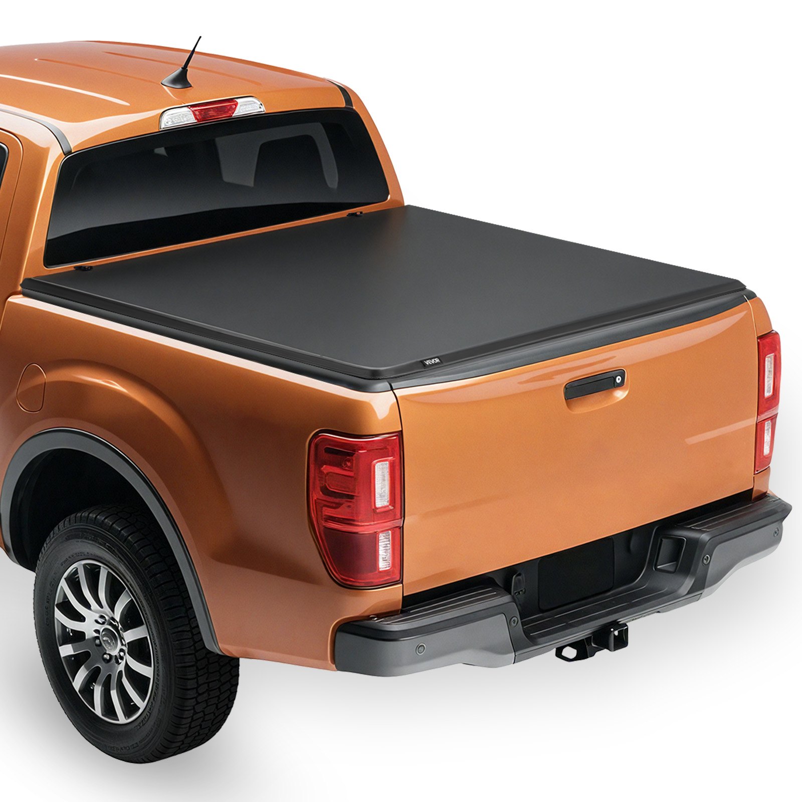 VEVOR Soft Roll-Up Truck Bed Tonneau Cover, Compatible with 2014-2025 Chevy Silverado/GMC Sierra 1500 & 2014-2019 2500 3500 HD, Fits 6.5 ft (6 ft 7 in/79 in) Bed, PVC Tonneau Cover with Aluminum Bars