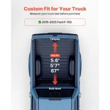 Soft Roll-Up Truck Bed Tonneau Cover 5.6 ft for 15-25 Ford F150 Waterproof