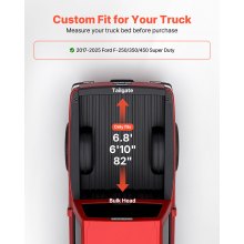 Soft Roll-Up Truck Bed Tonneau Cover 6.8ft for 2017-2025 Ford F250/350/450