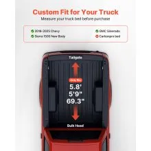 Soft Roll-Up Truck Bed Tonneau Cover 5.8ft for 19-25 Silverado/Sierra 1500