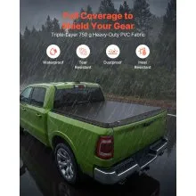 Soft Roll-Up Truck Bed Tonneau Cover 5.7ft for 2019-2025 Ram 1500 New Body