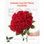 500 Pcs Red Roses Artificial Flowers Realistic Bouquet for Xmas Home Decor