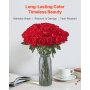 60 Pcs Red Roses Artificial Flowers Realistic Bouquet for Xmas Home Decor