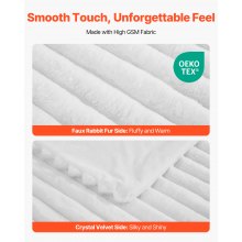 Soft Throw Blanket 50 x 60 Inches / 1270 x 1524 mm Faux Fur Cozy Bed Blanket