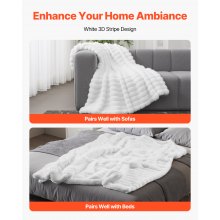 Soft Throw Blanket 50 x 60 Inches / 1270 x 1524 mm Faux Fur Cozy Bed Blanket