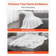 Soft Throw Blanket 50 x 60 Inches / 1270 x 1524 mm Faux Fur Cozy Bed Blanket