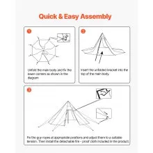 VEVOR Camping Tipi Hot Tent with Stove Jack & Inner Tent 4 Persons Lightweight