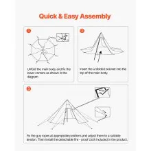 VEVOR Hot Tent for 2 Persons, Portable Winter Tipi Tent with Stove Jack, Waterproof Canvas Camping Tents,  Lightweight 4 Season Shelter Tents for Hiking Fishing Backpacking, S Size