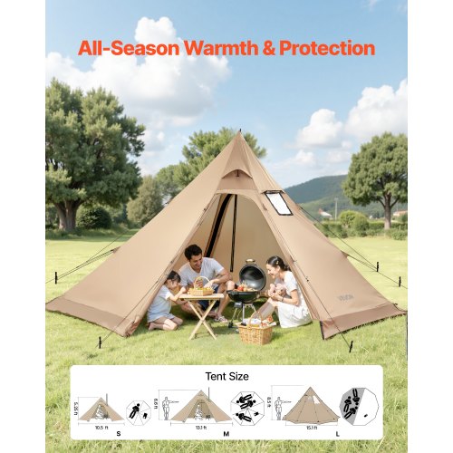 Tente Tipi Pour 1 À 4 Personnes,Abri Chauffant,Camping,Randonnée,Abri Chauffant,Cheminée,Tipi Tente Tipi Pour 1 À 4 Personnes,Abri Chauffant,Camping,Randonnée,Abri Chauffant,Cheminée,Tipi
