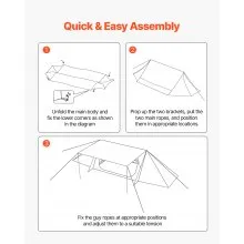 VEVOR Lightweight Hot Tent with Stove Jack & 2 Tarp Poles 2 Persons Camping