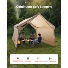 VEVOR Cabin Hot Tent with Stove Jack Lightweight Waterproof 2 Persons Camping