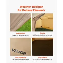 VEVOR Cabin Hot Tent with Stove Jack Lightweight Waterproof 2 Persons Camping