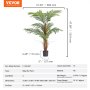 VEVOR Artificial Palm Tree, 4 FT Tall Faux Plant, Secure PE Material & Anti-Tip Tilt Protection Low-Maintenance Plant, Lifelike Green Fake Tree for Home Office Warehouse Decor Indoor Outdoor