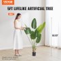 VEVOR Artificial Birds Of Paradise Tree, 5 FT Tall Faux Plant, PE Material & Anti-Tip Tilt Protection Low-Maintenance Plant, Lifelike Green Fake Tree for Home Office Warehouse Decor Indoor Outdoor