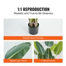 VEVOR Artificial Birds Of Paradise Tree, 1.5mTall Faux Plant, PE Material & Anti-Tip Tilt Protection Low-Maintenance Plant, Lifelike Green Fake Tree for Home Office Warehouse Decor Indoor Outdoor