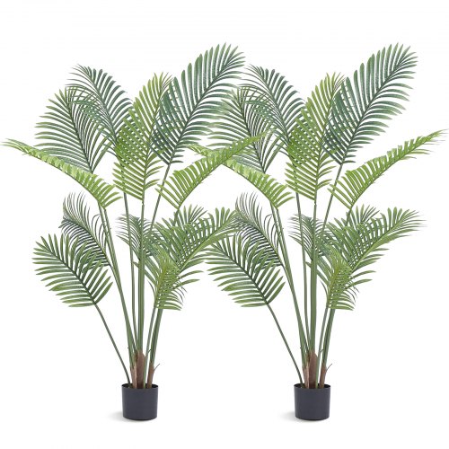 VEVOR Artificial Palm Tree, 1.5m Tall Faux Plant, Secure PE Material & Anti-Tip Tilt Protection Low-Maintenance Plant, Lifelike Green Fake Tree for Home Office Warehouse Decor Indoor Outdoor