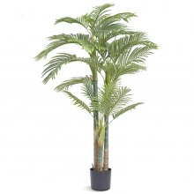 Palmier artificial din trestie de aur VEVOR, plantă artificială înălțime de 2 m, material PE și protecție anti-înclinare Plantă cu întreținere redusă, copac fals verde real pentru acasa, birou, depozit, interior, exterior