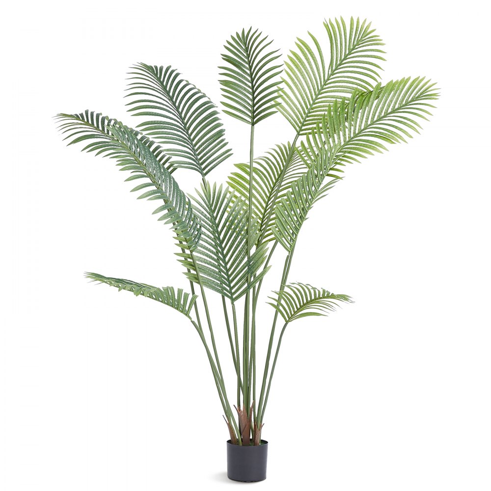 VEVOR Artificial Palm Tree, 6 FT Tall Faux Plant, Secure PE Material & Anti-Tip Tilt Protection Low-Maintenance Plant, Lifelike Green Fake Tree for Home Office Warehouse Decor Indoor Outdoor
