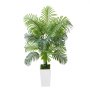VEVOR Palmera Areca Artificial de 1,5 m, Planta Tropical de Imitación con Maceta Alta Blanca, Planta de Seda Artificial en Maceta, Árboles Grandes para Decoración de Hogar, Oficina, Sala de Estar, Inauguración de Casa, Interior y Exterior