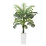 VEVOR Palmera Areca Artificial de 1,5 m, Planta Tropical de Imitación con Maceta Alta Blanca, Planta de Seda Artificial en Maceta, Árboles Grandes para Decoración de Hogar, Oficina, Sala de Estar, Inauguración de Casa, Interior y Exterior