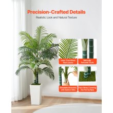 5ft Artificial Areca Palm Tree Fake Plant with White Planter Indoor