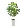 VEVOR Artificial Dracaena Tree 1524 mm, Fake Palm Tropical Plants with White Tall Planter, Faux Floor Silk Plant in Pot, Large Trees for Home Office Living Room Decor House Warming, Indoor Outdoor