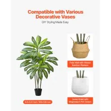 5ft Artificial Dracaena Tree Fake Plant with White Planter Indoor