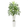 VEVOR Árbol de dracaena artificial de 1,8 m, palmera tropical falsa con macetero alto blanco, planta de seda artificial en maceta, árboles grandes para decoración del hogar, oficina, sala de estar, inauguración de la casa, interior y exterior