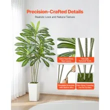 6ft Artificial Dracaena Tree Fake Plant with White Planter Indoor
