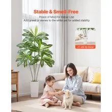 6ft Artificial Dracaena Tree Fake Plant with White Planter Indoor