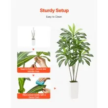6ft Artificial Dracaena Tree Fake Plant with White Planter Indoor