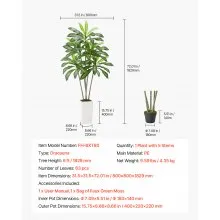 6ft Artificial Dracaena Tree Fake Plant with White Planter Indoor