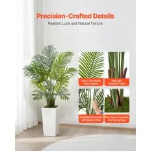 4ft 2Pack Artificial Areca Palm Trees with White Planter Indoor