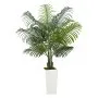 VEVOR Artificial Areca Palm Tree 5 ft, Fake Palm Tropical Plants with White Tall Planter, Faux Floor Silk Plant in Pot, Large Trees for Home Office Living Room Decor House Warming, Indoor Outdoor